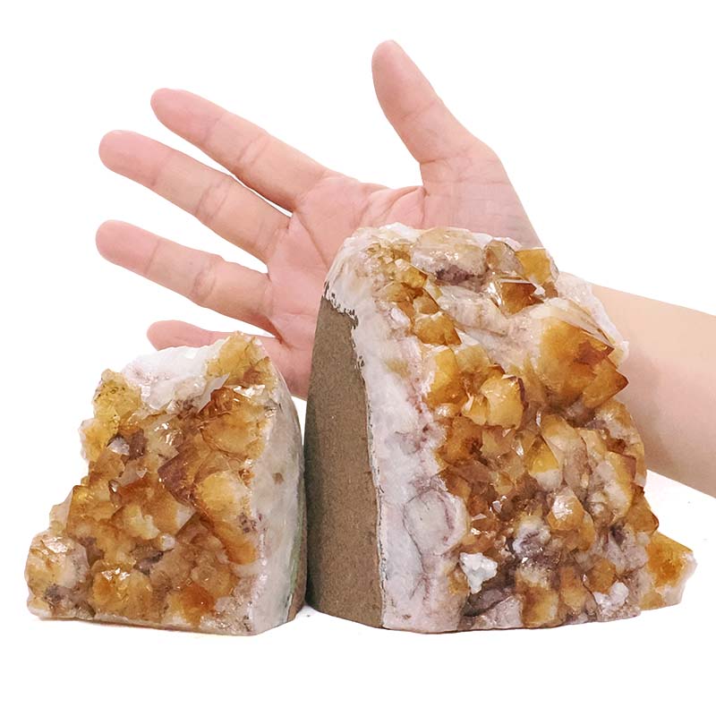 2.44kg Citrine Cluster Specimen Set 2 Pieces DV350 4 Citrine Cluster Specimen Set 2 Pieces DV350 | Crystal Factory