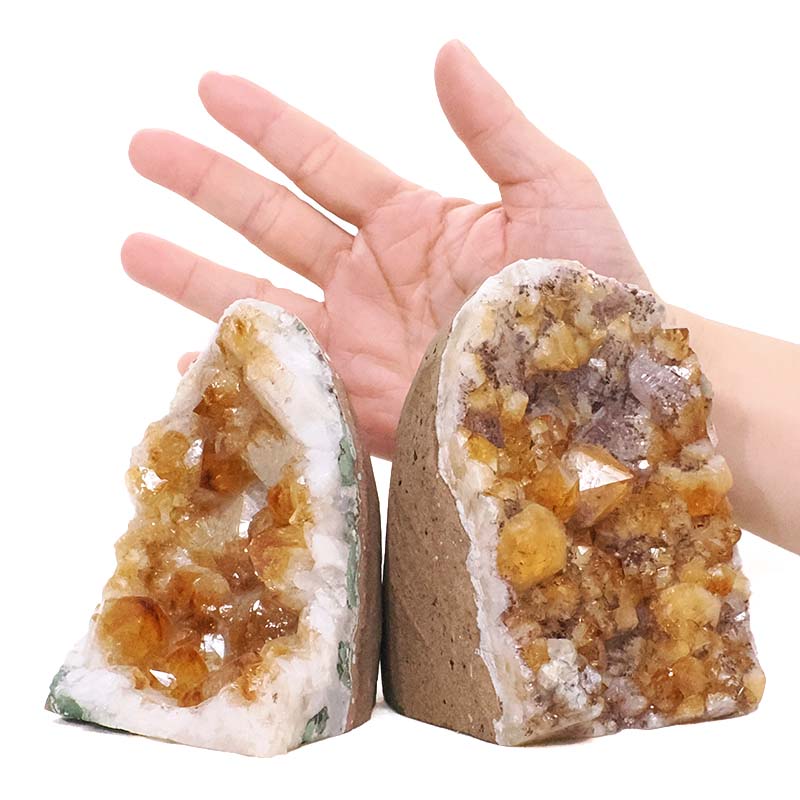 2.15kg Citrine Cluster Specimen Set 2 Pieces DV351 4 Citrine Cluster Specimen Set 2 Pieces DV351 | Crystal Factory