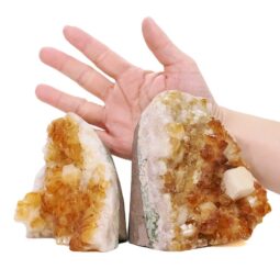 Citrine Cluster Specimen Set 2 Pieces DV352 | Crystal Factory