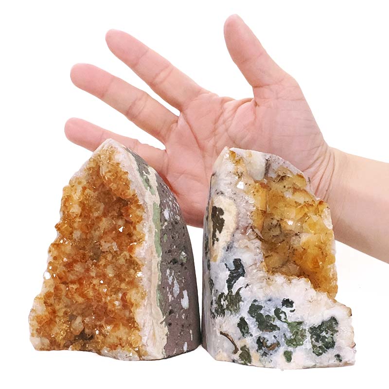 2.13kg Citrine Cluster Specimen Set 2 Pieces DV354 4 Citrine Cluster Specimen Set 2 Pieces DV354 | Crystal Factory