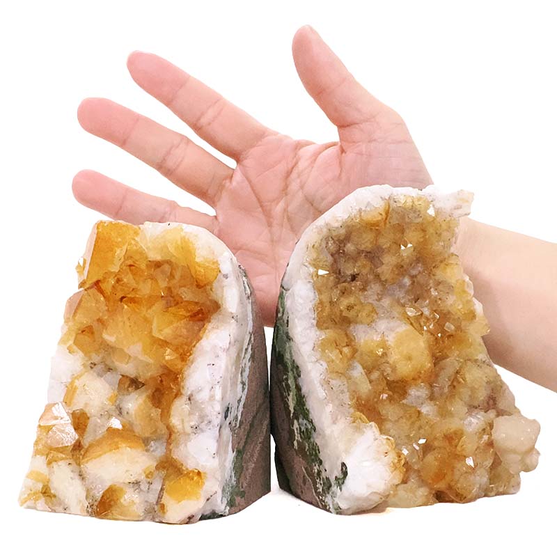 2.13kg Citrine Cluster Specimen Set 2 Pieces DV356 4 Citrine Cluster Specimen Set 2 Pieces DV356 | Crystal Factory