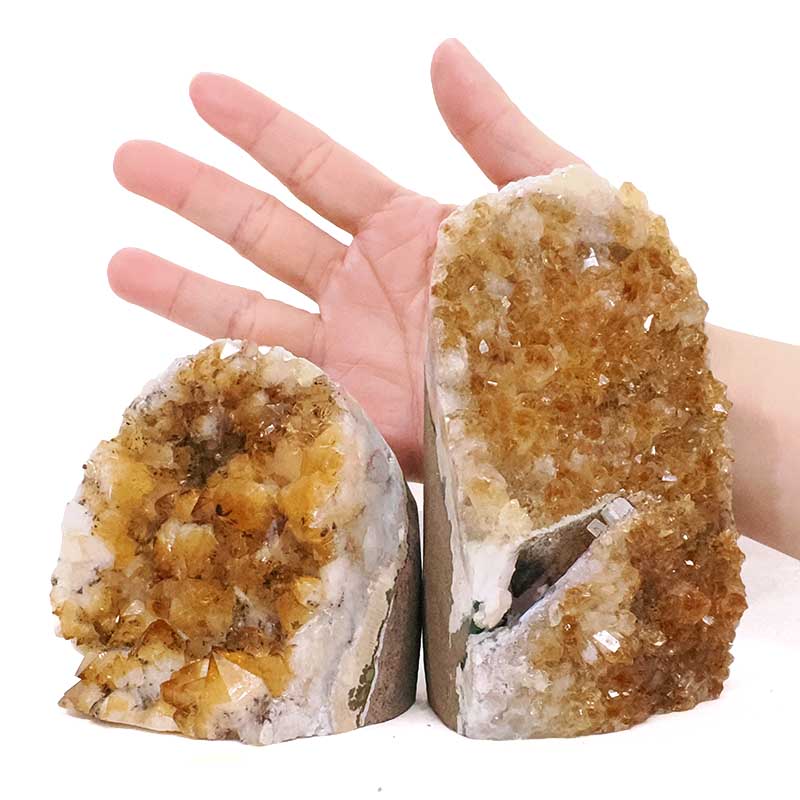2.07kg Citrine Cluster Specimen Set 2 Pieces DV357 4 Citrine Cluster Specimen Set 2 Pieces DV357 | Crystal Factory