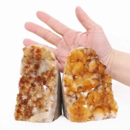 Citrine Cluster Specimen Set 2 Pieces DV363 | Crystal Factory