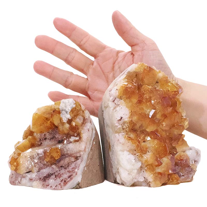 2.09kg Citrine Cluster Specimen Set 2 Pieces DV365 4 Citrine Cluster Specimen Set 2 Pieces DV365 | Crystal Factory