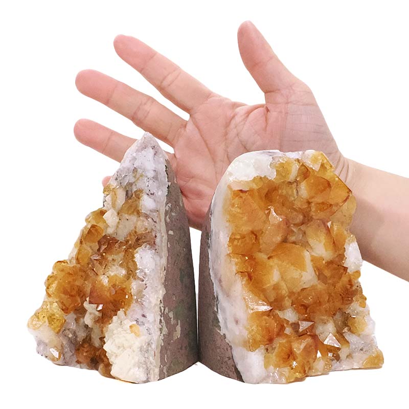 2.13kg Citrine Cluster Specimen Set 2 Pieces DV366 4 Citrine Cluster Specimen Set 2 Pieces DV366 | Crystal Factory