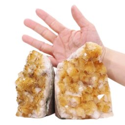 Citrine Cluster Specimen Set 2 Pieces DV368 | Crystal Factory