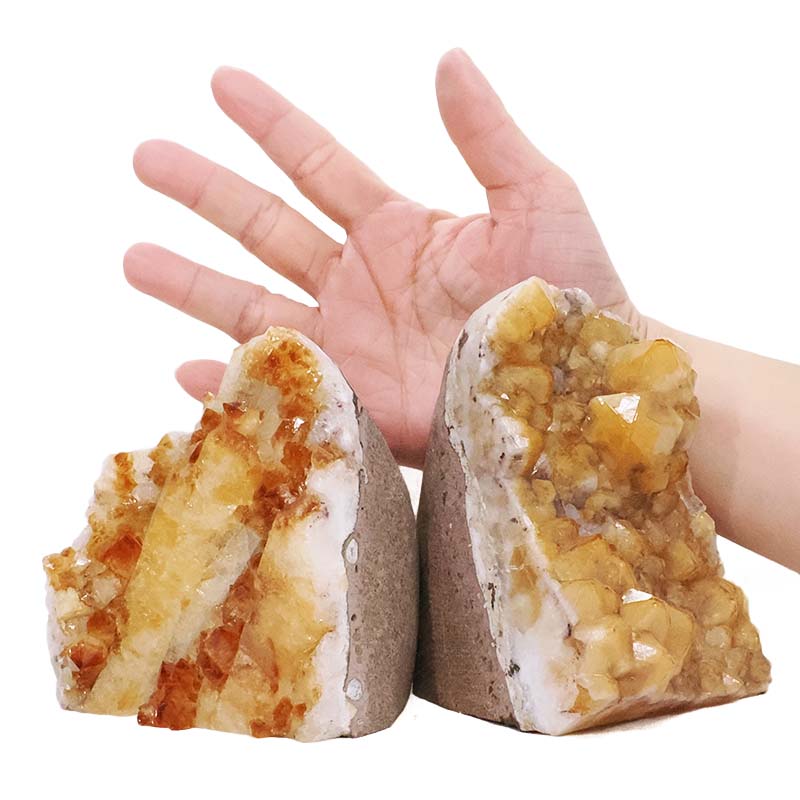 2.15kg Citrine Cluster Specimen Set 2 Pieces DV370 4 Citrine Cluster Specimen Set 2 Pieces DV370 | Crystal Factory