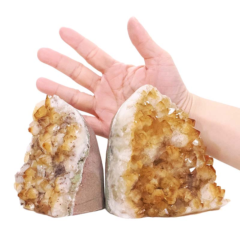 2.11kg Citrine Cluster Specimen Set 2 Pieces DV371 4 Citrine Cluster Specimen Set 2 Pieces DV371 | Crystal Factory