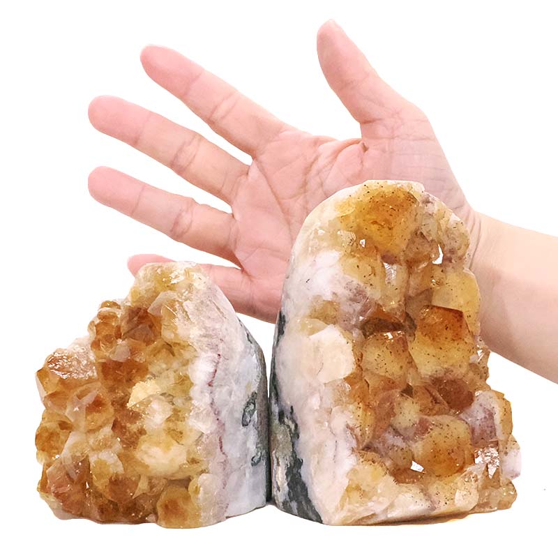 2.08kg Citrine Cluster Specimen Set 2 Pieces DV372 4 Citrine Cluster Specimen Set 2 Pieces DV372 | Crystal Factory