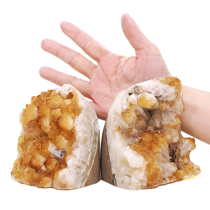 2.15kg Citrine Cluster Specimen Set 2 Pieces DV374 4 Citrine Cluster Specimen Set 2 Pieces DV374 | Crystal Factory