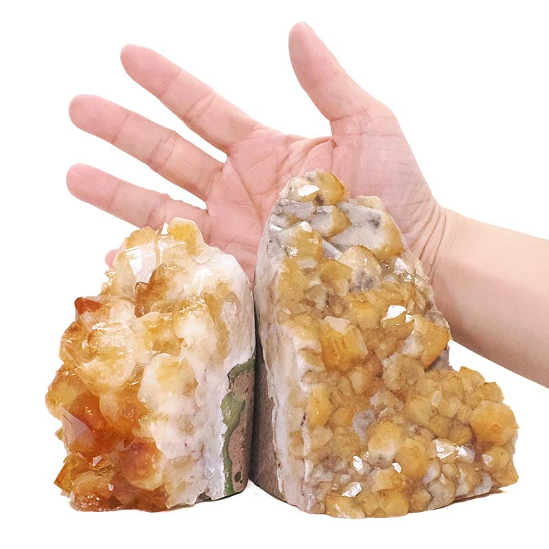 2.09kg Citrine Cluster Specimen Set 2 Pieces DV376 4 Citrine Cluster Specimen Set 2 Pieces DV376 | Crystal Factory