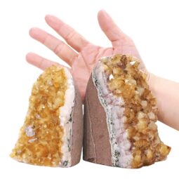 Citrine Cluster Specimen Set 2 Pieces DV377 | Crystal Factory