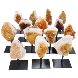 Citrine Cluster on Rectangle Metal Stand 9 Citrine Cluster on Rectangle Metal Stand | Crystal Factory