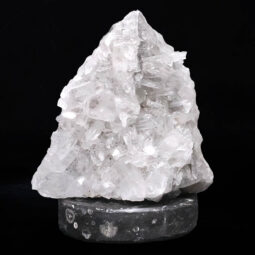 Clear Quartz Druze Lamp on Orthoseras Base – White LED Bulb N2223 | Crystal Factory