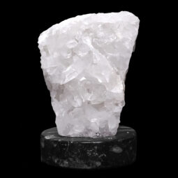 Clear Quartz Druze Lamp on Orthoseras Base – White LED Bulb N2225 | Crystal Factory