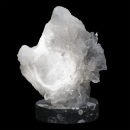Clear Quartz Druze Lamp on Orthoseras Base – White LED Bulb N2227 | Crystal Factory
