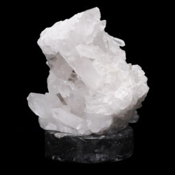 Clear Quartz Druze Lamp on Orthoseras Base – White LED Bulb N2230 | Crystal Factory