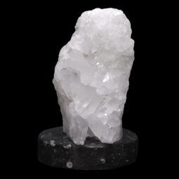 Clear Quartz Druze Lamp on Orthoseras Base – White LED Bulb N2231 | Crystal Factory