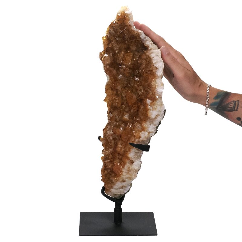 4.6kg Citrine Cluster on Metal Stand DS2927 4 Citrine Cluster on Stand DS2927 | Crystal Factory