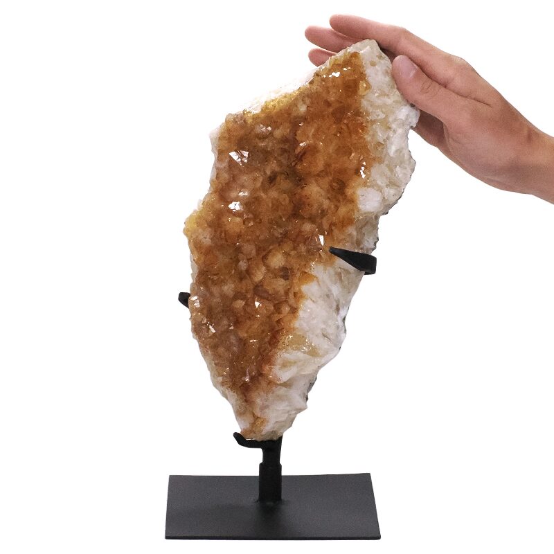 3.8kg Citrine Cluster on Metal Stand DS2929 4 Citrine Cluster on Stand DS2929 | Crystal Factory