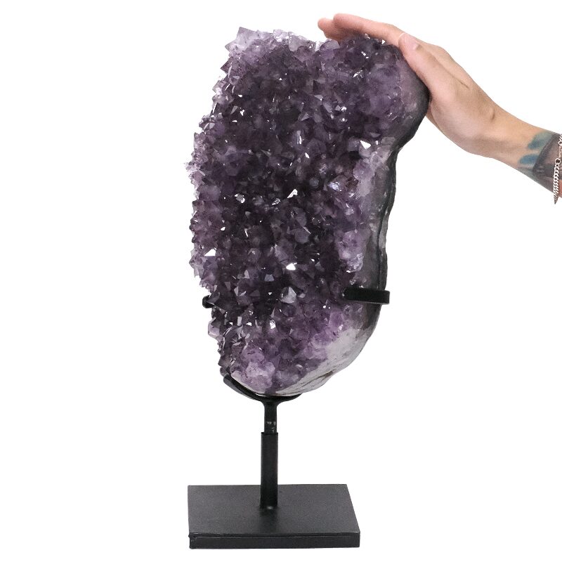 10.3kg Amethyst Druze Cluster on Rotating Stand DS2937 4 Amethyst Druze Cluster on Rotating Stand DS2937 | Crystal Factory