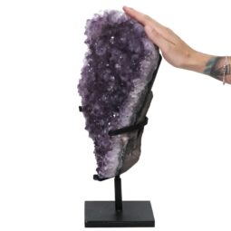 Amethyst Druze Cluster on Rotating Stand DS2938 | Crystal Factory