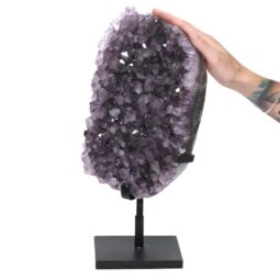 Amethyst Druze Cluster on Rotating Stand DS2939 | Crystal Factory