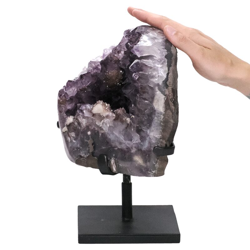 8.2kg Amethyst Druze Cluster on Rotating Stand DS2942 4 Amethyst Druze Cluster on Rotating Stand DS2942 | Crystal Factory