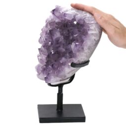 5kg Amethyst Druze Cluster on Rotating Stand DS2946 5 Amethyst Druze Cluster on Rotating Stand DS2946 | Crystal Factory
