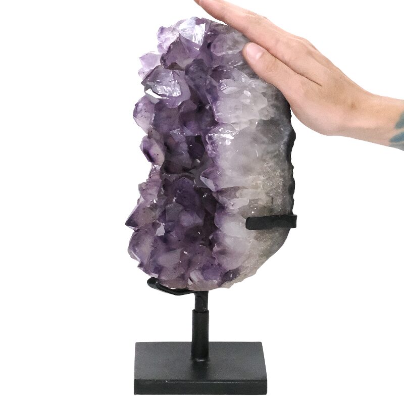 5.9kg Amethyst Druze Cluster on Rotating Stand DS2949 4 Amethyst Druze Cluster on Rotating Stand DS2949 | Crystal Factory