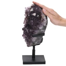 4.4kg Amethyst Druze Cluster on Rotating Stand DS2950 5 Amethyst Druze Cluster on Rotating Stand DS2950 | Crystal Factory
