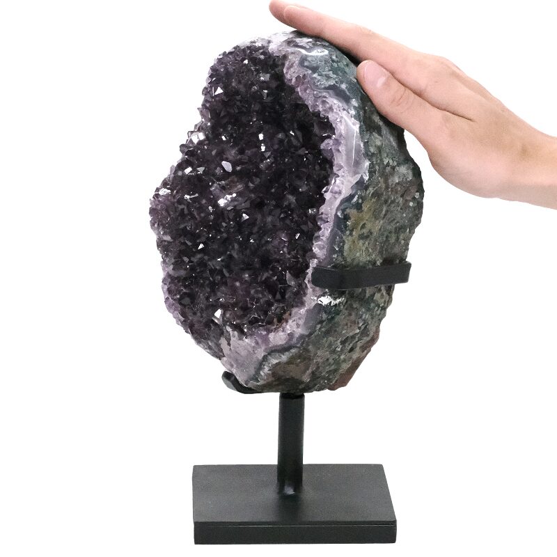5.5kg Amethyst Druze Cluster on Rotating Stand DS2951 4 Amethyst Druze Cluster on Rotating Stand DS2951 | Crystal Factory