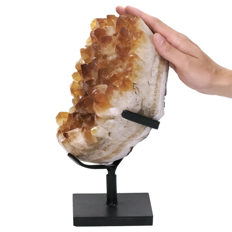 6.6kg Citrine Cluster on Metal Stand DS2958 4 Citrine Cluster on Metal Stand DS2958 | Crystal Factory