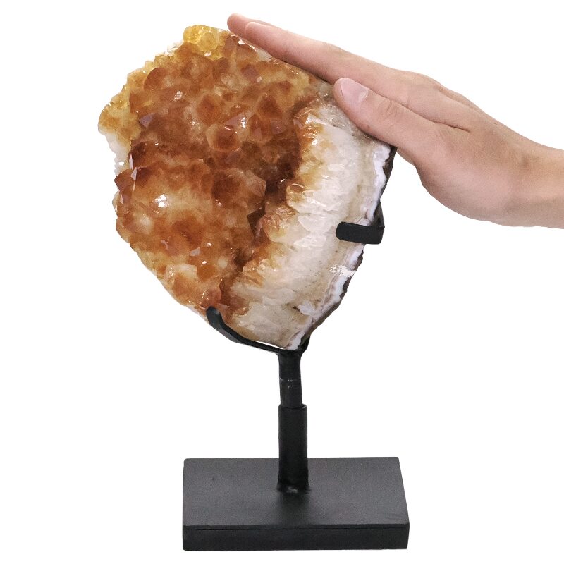 3.4kg Citrine Cluster on Metal Stand DS2967 4 Citrine Cluster on Metal Stand DS2967 | Crystal Factory