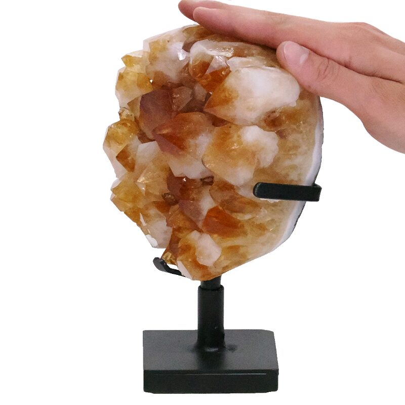 2.6kg Citrine Cluster on Metal Stand DS2968 4 Citrine Cluster on Metal Stand DS2968 | Crystal Factory