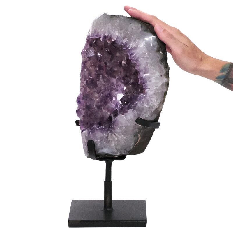 7.4kg Amethyst Druze Cluster on Rotating Stand DS2985 4 Amethyst Druze Cluster on Rotating Stand DS2985 | Crystal Factory