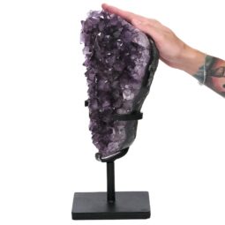5.9kg Amethyst Druze Cluster on Rotating Stand DS2988 5 Amethyst Druze Cluster on Rotating Stand DS2988 | Crystal Factory
