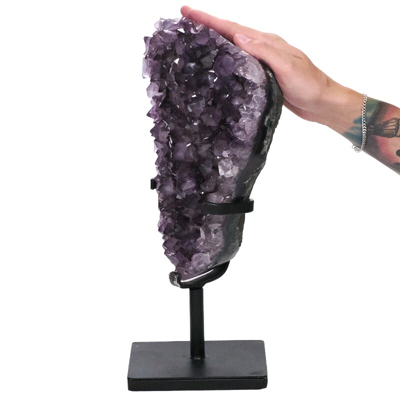 5.9kg Amethyst Druze Cluster on Rotating Stand DS2988 4 Amethyst Druze Cluster on Rotating Stand DS2988 | Crystal Factory