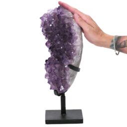 4.8kg Amethyst Druze Cluster on Rotating Stand DS2991 5 Amethyst Druze Cluster on Rotating Stand DS2991 | Crystal Factory