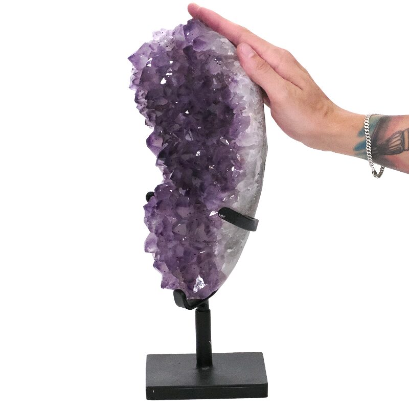 4.8kg Amethyst Druze Cluster on Rotating Stand DS2991 4 Amethyst Druze Cluster on Rotating Stand DS2991 | Crystal Factory
