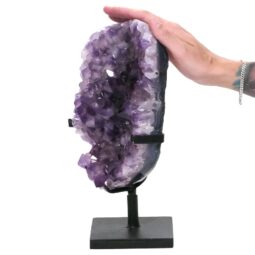 4.4kg Amethyst Druze Cluster on Rotating Stand DS2995 5 Amethyst Druze Cluster on Rotating Stand DS2995 | Crystal Factory