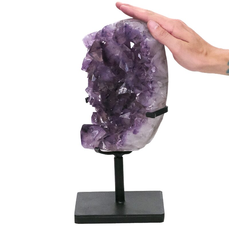 5.8kg Amethyst Druze Cluster on Rotating Stand DS2996 4 Amethyst Druze Cluster on Rotating Stand DS2996 | Crystal Factory