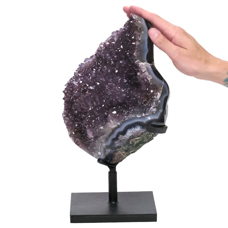 6.1kg Amethyst Druze Cluster on Rotating Stand DS2997 4 Amethyst Druze Cluster on Rotating Stand DS2997 | Crystal Factory