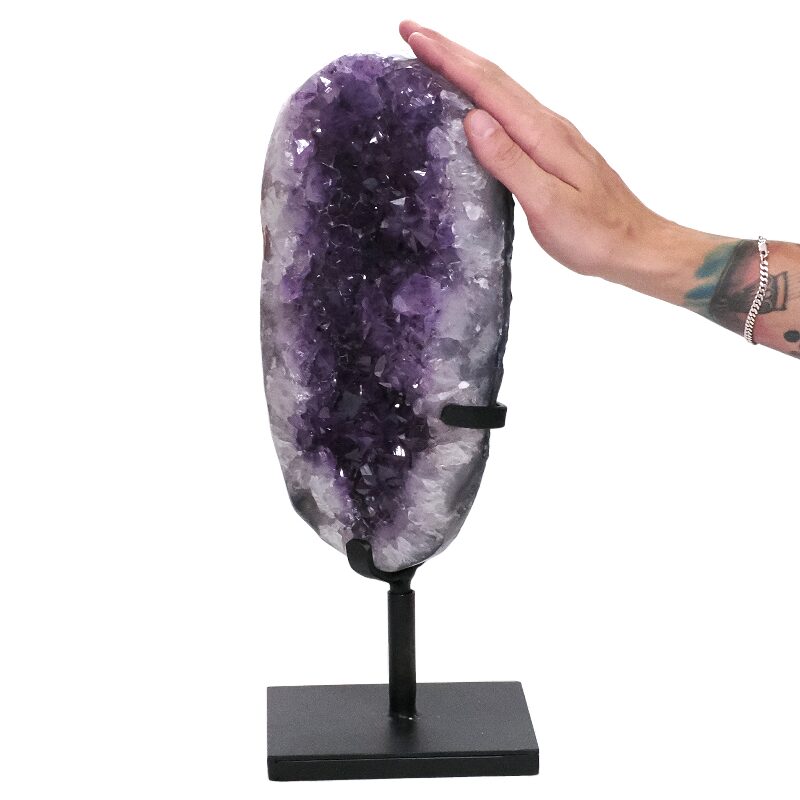 6.4kg Amethyst Druze Cluster on Rotating Stand DS2999 4 Amethyst Druze Cluster on Rotating Stand DS2999 | Crystal Factory