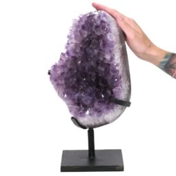 9.7kg Amethyst Druze Cluster on Rotating Stand DS3001 5 Amethyst Druze Cluster on Rotating Stand DS3001 | Crystal Factory