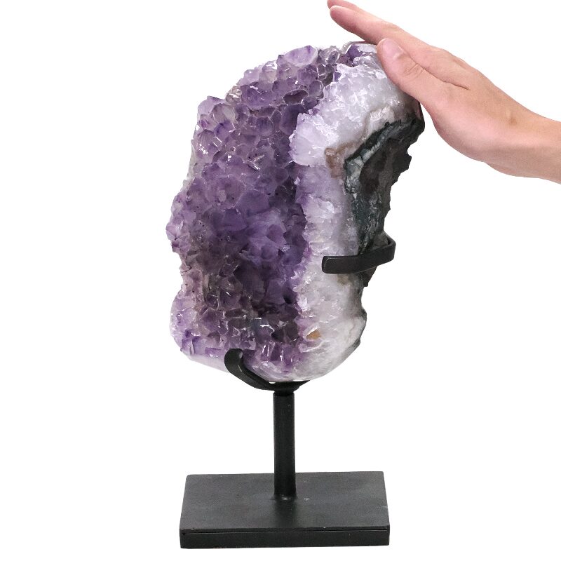7.1kg Amethyst Druze Cluster on Rotating Stand DS3008 4 Amethyst Druze Cluster on Rotating Stand DS3008 | Crystal Factory