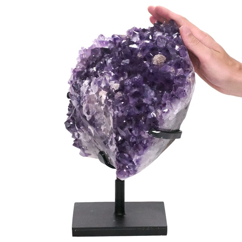 9.9kg Amethyst Druze Cluster on Rotating Stand DS3009 4 Amethyst Druze Cluster on Rotating Stand DS3009 | Crystal Factory