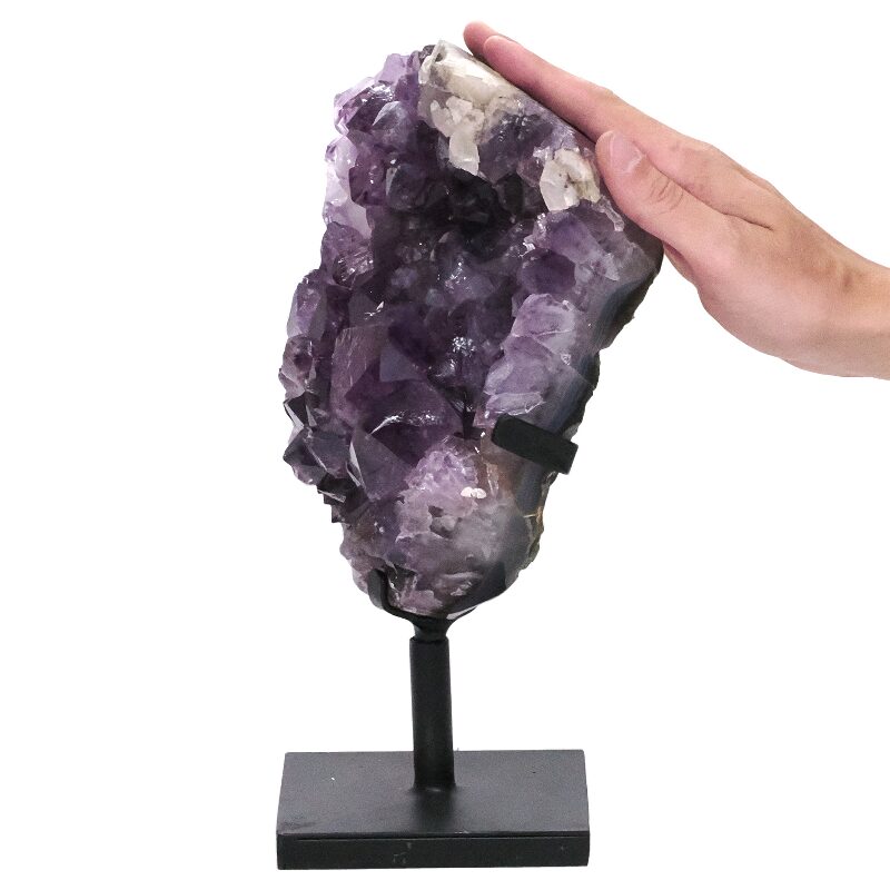 4.1kg Amethyst Druze Cluster on Rotating Stand DS3011 4 Amethyst Druze Cluster on Rotating Stand DS3011 | Crystal Factory