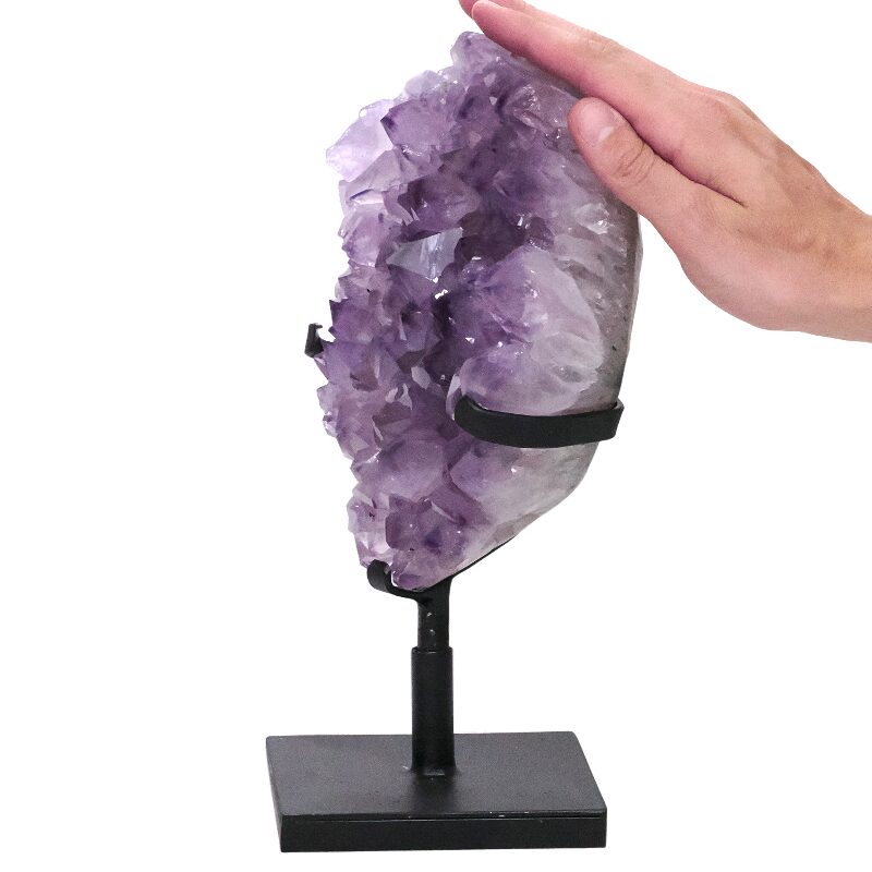 3.3kg Amethyst Druze Cluster on Rotating Stand DS3016 4 Amethyst Druze Cluster on Rotating Stand DS3016 | Crystal Factory