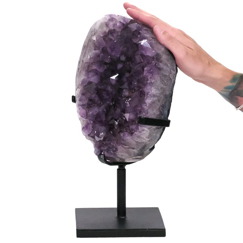 8kg Amethyst Druze Cluster on Rotating Stand DS3020 4 Amethyst Druze Cluster on Rotating Stand DS3020 | Crystal Factory